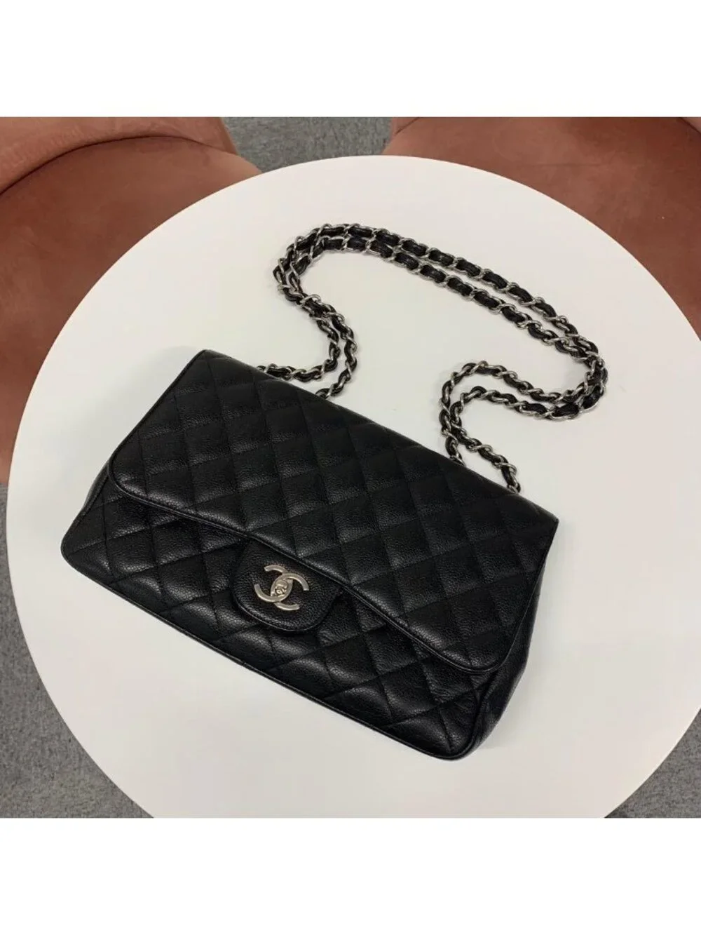 Chanel Quilted 30 Turnlock CC Logo Chain Shoulder Bag